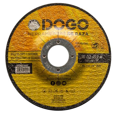 DISCO C/ DEPRIMIDO P/ METAL 115x3.2x22.2 CAJ X 50 UN.