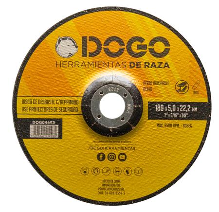 DISCO C/ DEPRIMIDO P/ METAL 180x5.0x22.2 CAJ X 25 UN.